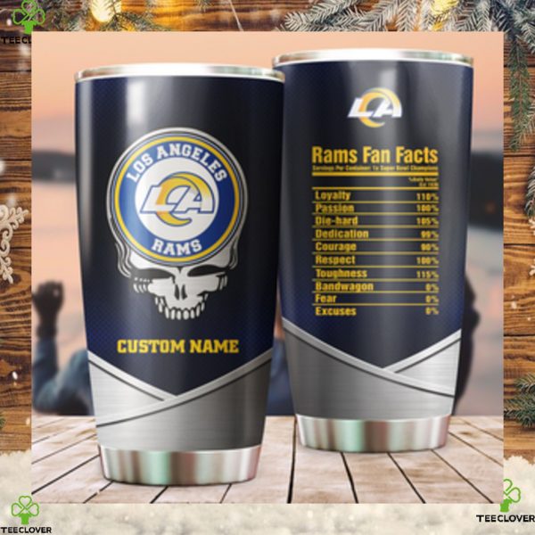 Los Angeles Rams Fan Facts Super Bowl Champions American NFL Football Team Logo Grateful Dead Skull Custom Name Personalized Tumbler Cup For Fans