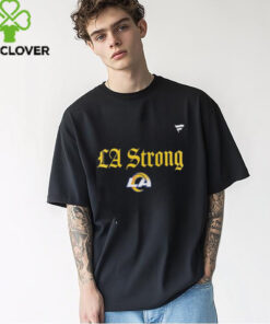 The **Los Angeles Rams Fanatics Black LA Strong T-Shirt** is a bold and stylish way for fans to show their support for the Rams. Featuring the 