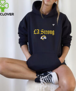The **Los Angeles Rams Fanatics Black LA Strong T-Shirt** is a bold and stylish way for fans to show their support for the Rams. Featuring the 