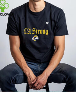 The **Los Angeles Rams Fanatics Black LA Strong T-Shirt** is a bold and stylish way for fans to show their support for the Rams. Featuring the 