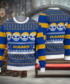 Los Angeles Rams Fans Reindeer Pattern Ugly Christmas Sweater Gift