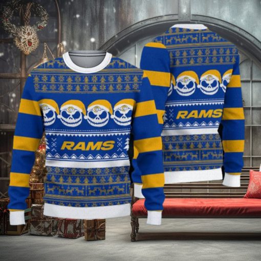 Los Angeles Rams Fans Reindeer Pattern Ugly Christmas Sweater Gift