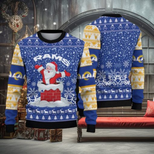 Los Angeles Rams Fans Santa Claus Pattern Ugly Christmas Sweater Gift