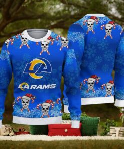 Los Angeles Rams Fans Skull Family Knitted Christmas Sweater