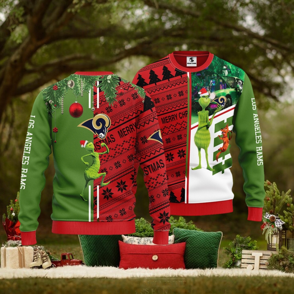 Los Angeles Rams Grinch & Scooby Doo Christmas Ugly Sweater Los Angeles Rams Grinch & Scooby Doo Christmas Ugly Sweater