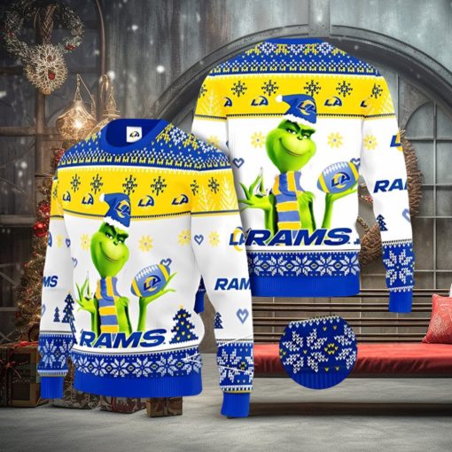 Los Angeles Rams Grinch Ugly Christmas Sweater Xmas 3D Printed Christmas Sweater Gift