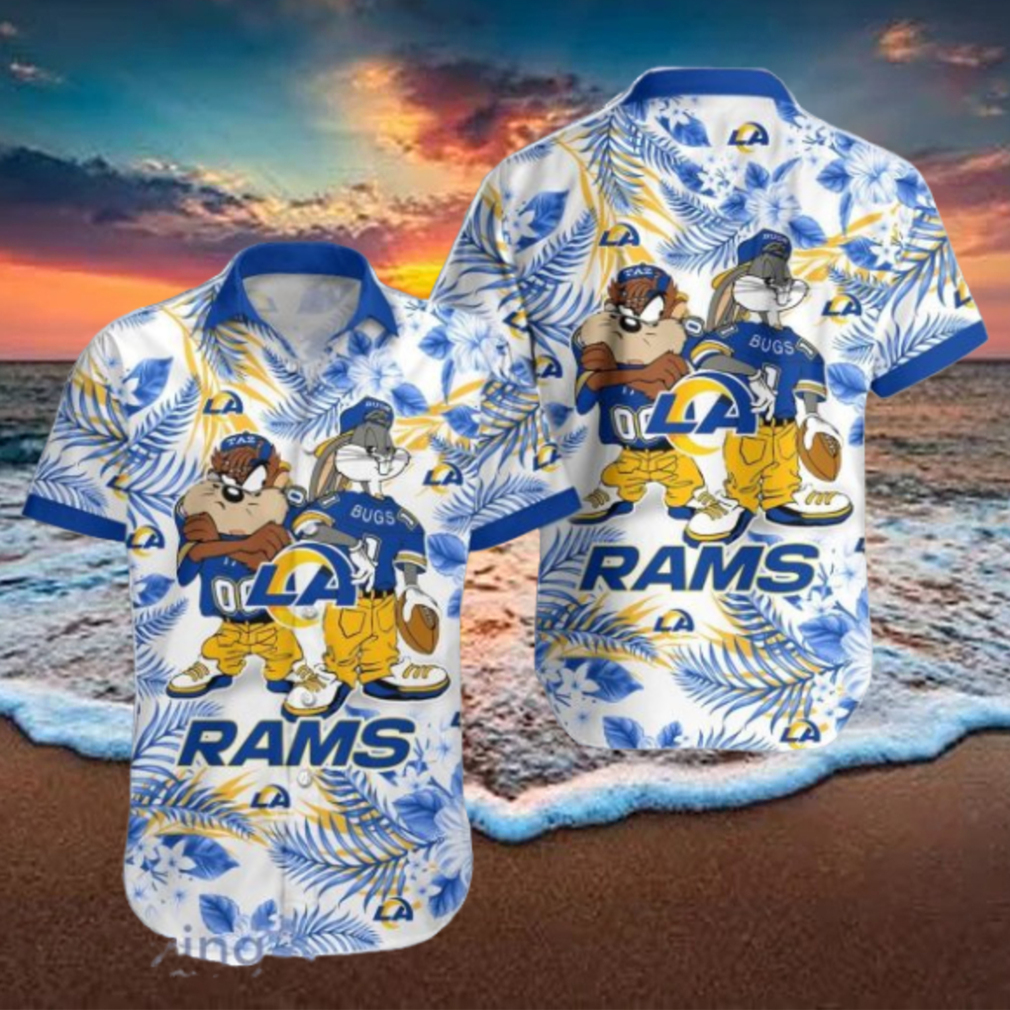 Los Angeles Rams Hawaiian Shirt Taz and Bugs For NFL Team Los Angeles Rams Hawaiian Shirt Taz and Bugs For NFL Team