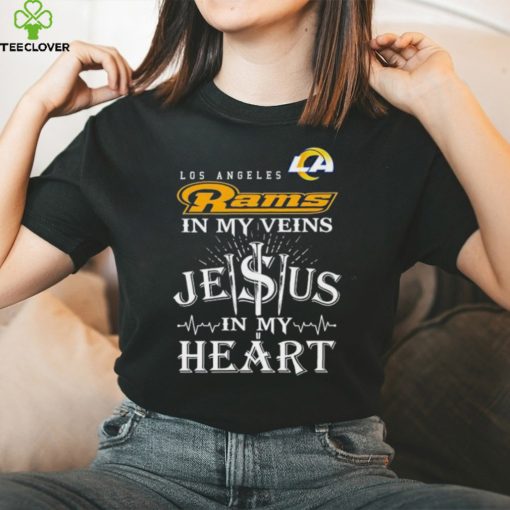 Los Angeles Rams In My Vien Jesus In My Heart Logo Shirt