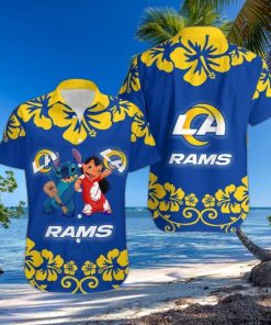 Los Angeles Rams Lilo And Stitch Hawaiian Shirt Holiday Gift For Christmas  - Teeclover