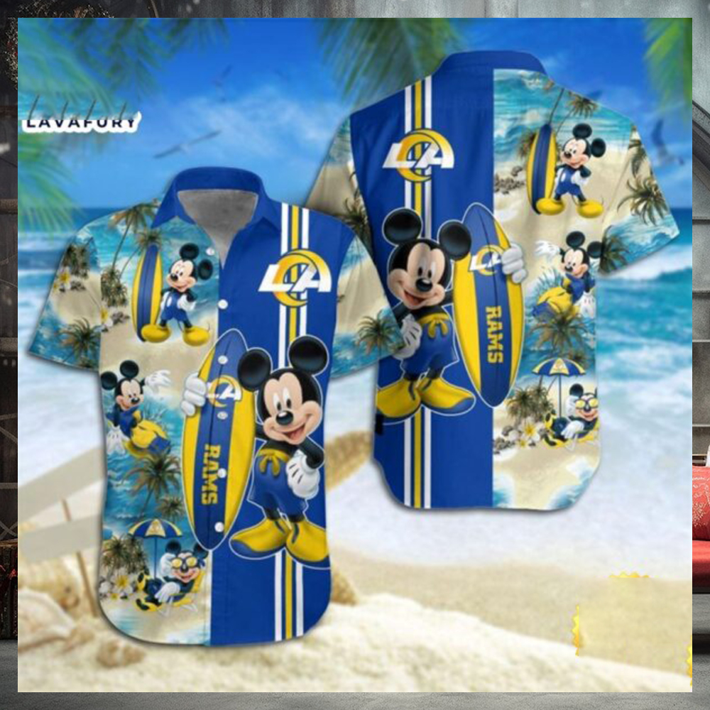 Los Angeles Rams Mickey Mouse Hawaiian Shirt Los Angeles Rams Mickey Mouse Hawaiian Shirt