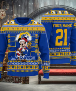 Los Angeles Rams Mickey Mouse Santa Ugly Christmas Sweater