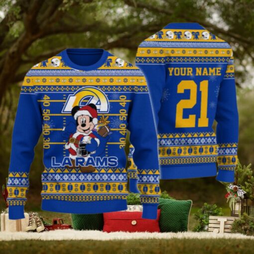 Los Angeles Rams Mickey Mouse Santa Ugly Christmas Sweater