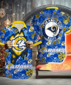 Los Angeles Rams NFL All Over printed 3D Hawaiian Shirt Custom Name