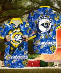 Los Angeles Rams NFL All Over printed 3D Hawaiian Shirt Custom Name 1 Los Angeles Rams NFL All Over printed 3D Hawaiian Shirt Custom Name