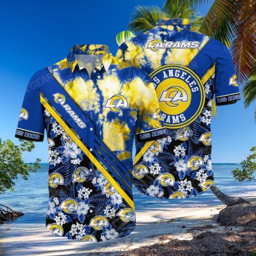 Los Angeles Rams NFL Classic Logo Beach Hawaiian Shirt Gift For Fans