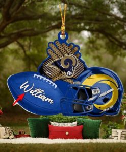 Los Angeles Rams NFL Custom Name Rugby Ball Helmet Custom Shape Christmas Ornament