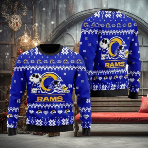 Los Angeles Rams NFL Cute The Snoopy Show Football Helmet Ugly Christmas Sweater