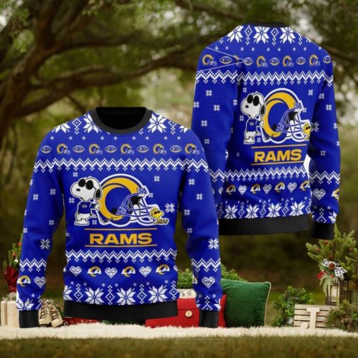 Los Angeles Rams NFL Cute The Snoopy Show Football Helmet Ugly Christmas Sweater