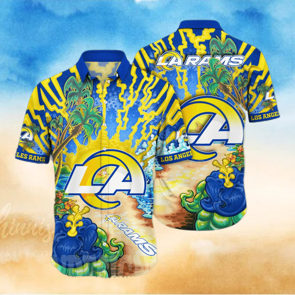 Los Angeles Rams NFL Flower Full Printing 3D Hawaiian Shirt Los Angeles Rams NFL Flower Full Printing 3D Hawaiian Shirt