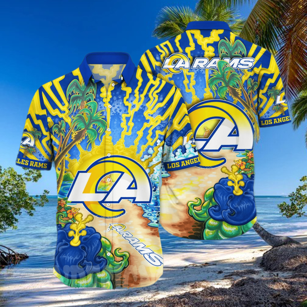 Los Angeles Rams NFL Flower Full Printing 3D Hawaiian Shirt Los Angeles Rams NFL Flower Full Printing 3D Hawaiian Shirt