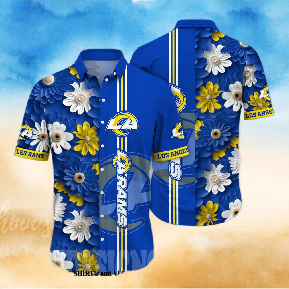 Los Angeles Rams NFL Flower Unisex Full Printing Hawaiian Shirt Los Angeles Rams NFL Flower Unisex Full Printing Hawaiian Shirt