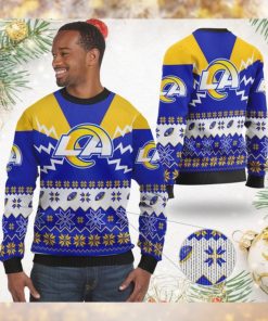 Los Angeles Rams NFL Football Team Logo Symbol 3D Ugly Christmas Sweater Shirt Apparel For Men And Women On Xmas Days