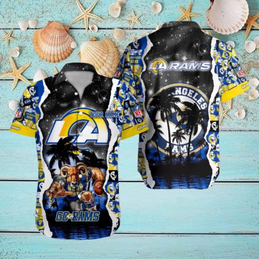 Los Angeles Rams NFL Hawaiian Shirt Custom Name 3D All Over Printed Hawaii Shirt