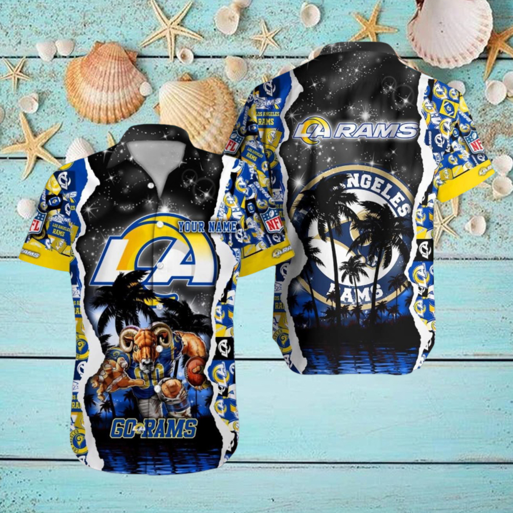 Los Angeles Rams NFL Hawaiian Shirt Custom Name 3D All Over Printed Hawaii Shirt Los Angeles Rams NFL Hawaiian Shirt Custom Name 3D All Over Printed Hawaii Shirt