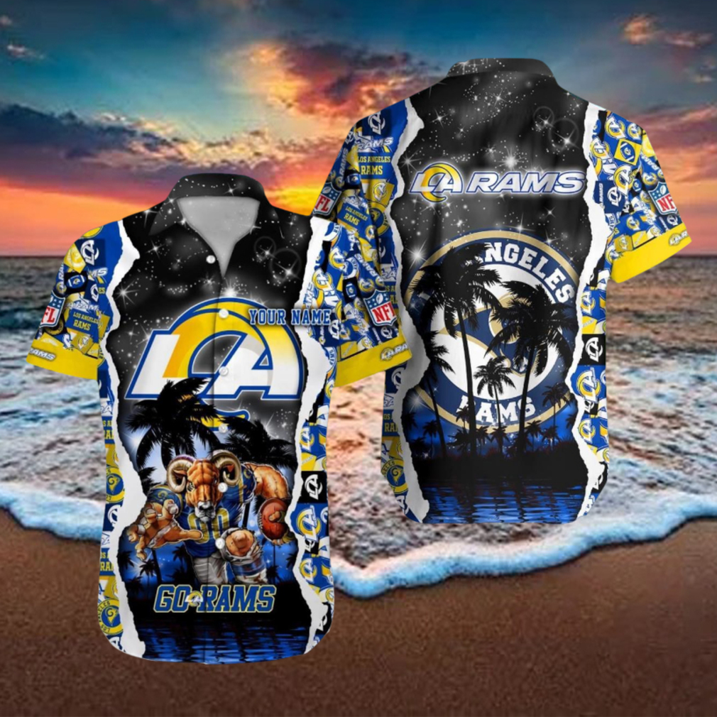 Los Angeles Rams NFL Hawaiian Shirt Custom Name 3D All Over Printed Hawaii Shirt Los Angeles Rams NFL Hawaiian Shirt Custom Name 3D All Over Printed Hawaii Shirt