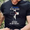 Los Angeles Rams NFL In My Veins Jesus In My Heart Cross 2024 T Shirt