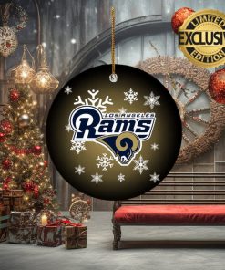 Los Angeles Rams NFL Merry Christmas Circle Decorations Ornament