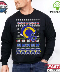 Los Angeles Rams NFL football Christmas helmet shirt
