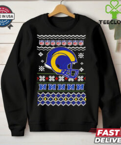 Los Angeles Rams NFL football Christmas helmet shirt