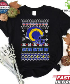 Los Angeles Rams NFL football Christmas helmet shirt