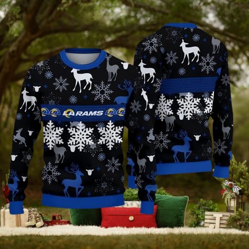 Los Angeles Rams Pattern Knitted Ugly Christmas Sweater AOP Gift For Men And Women