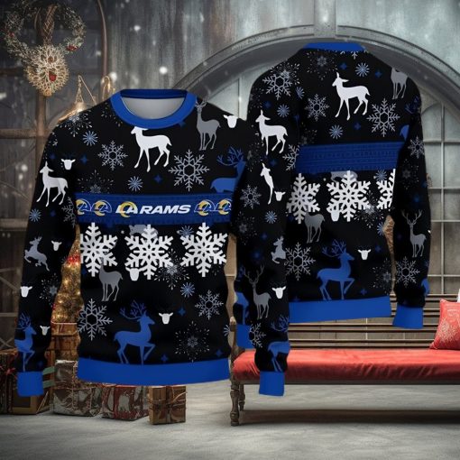 Los Angeles Rams Pattern Knitted Ugly Christmas Sweater AOP Gift For Men And Women