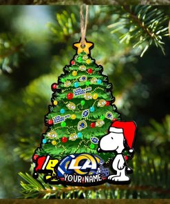 Los Angeles Rams Personalized Your Name Snoopy And Peanut Ornament Christmas Gifts For NFL Fans SP161023147ID03