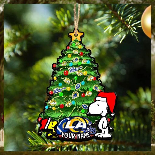 Los Angeles Rams Personalized Your Name Snoopy And Peanut Ornament Christmas Gifts For NFL Fans SP161023147ID03