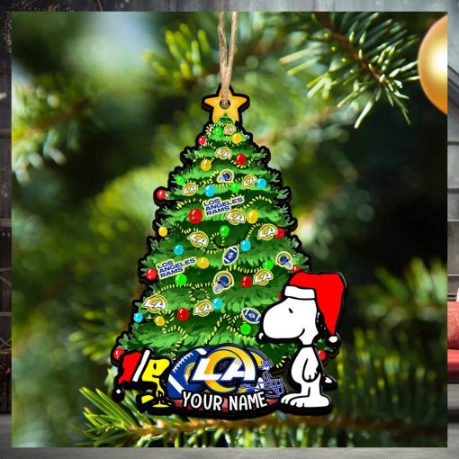 Los Angeles Rams Personalized Your Name Snoopy And Peanut Ornament Christmas Gifts For NFL Fans SP161023147ID03