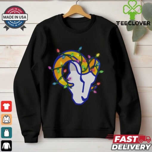 Los Angeles Rams Primary Logo Holiday Lights T Shirt