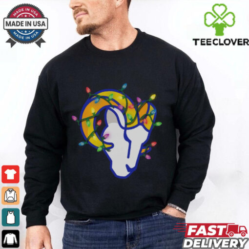 Los Angeles Rams Primary Logo Holiday Lights T Shirt