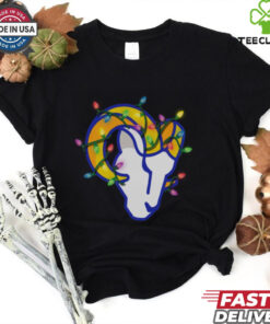 Los Angeles Rams Primary Logo Holiday Lights T Shirt