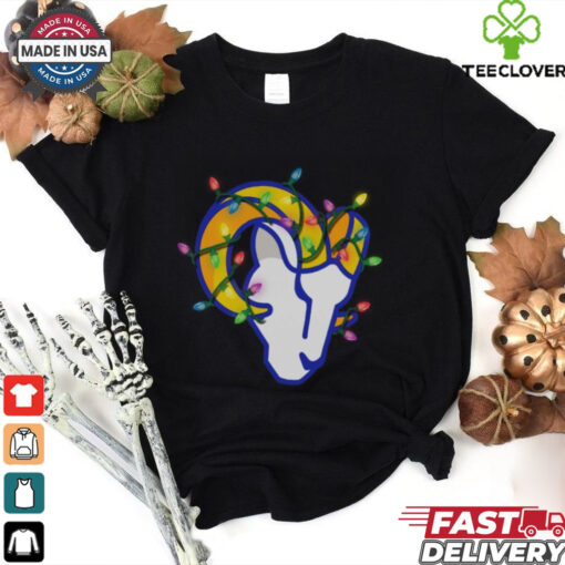 Los Angeles Rams Primary Logo Holiday Lights T Shirt