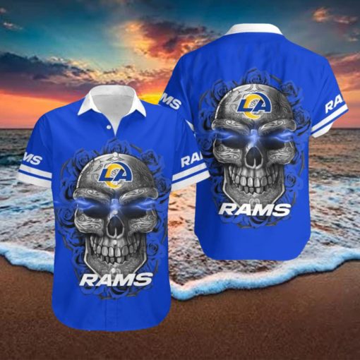 Los Angeles Rams Skull 3D Hawaiian Shirt Summer Collection