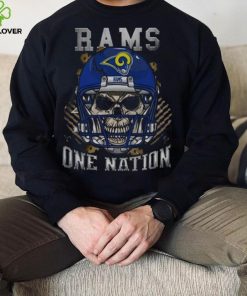 Los Angeles Rams Skull And Gloves Pattern One Nation T shirt