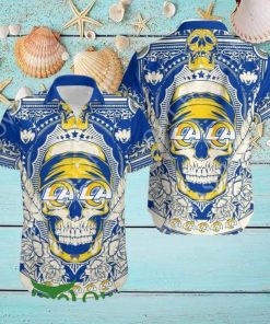 Los Angeles Rams Skull NFL Gift For Fan Hawaiian Shirt And Shorts Summer