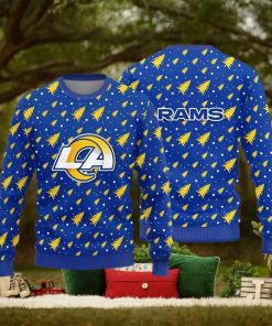 Los Angeles Rams Teams Pine Tree Patterns Pattern Knitted Sweater For Christmas