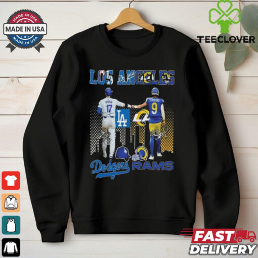 Los Angeles Team Dodgers Ohtani Rams Stafford Signatures 2024 T hoodie, sweater, longsleeve, shirt v-neck, t-shirt