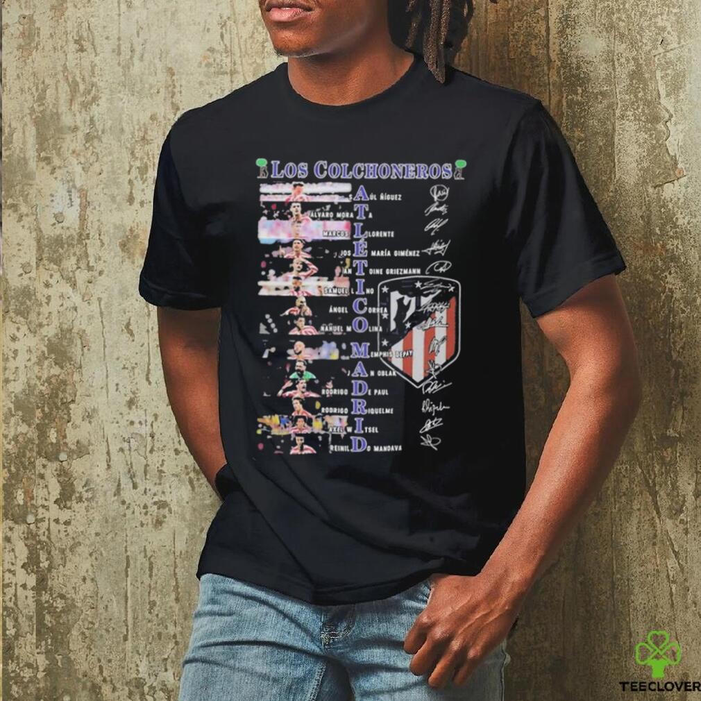 Los Colchoneros Atletico Madrid signatures T Shirt Los Colchoneros Atletico Madrid signatures T Shirt