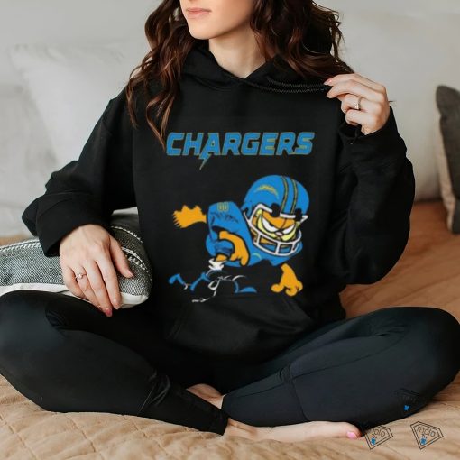 Los angeles chargers garfield cat grumpy football player hoodie, sweater, longsleeve, shirt v-neck, t-shirt